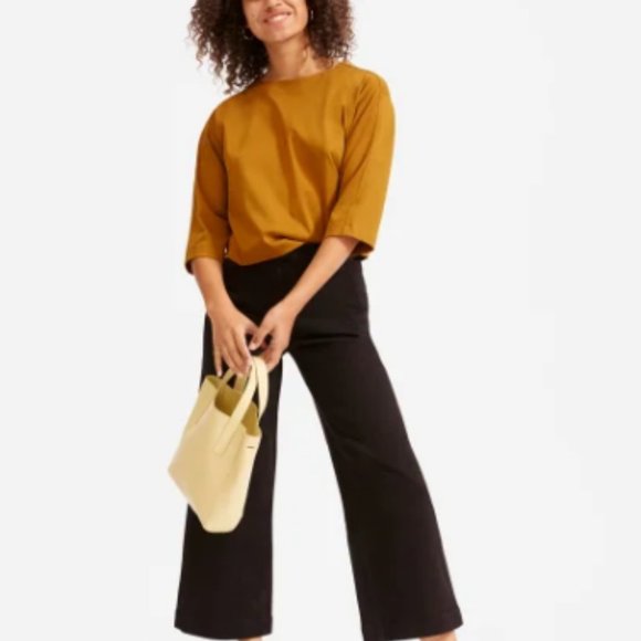 Everlane Denim - EVERLANE WOMEN WIDE LEG CROP PANTS BLACK SIZE 10